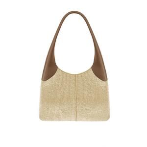 NEW THEMOIRÈ ninfa eco-fabric straw bag in shell/ caramel